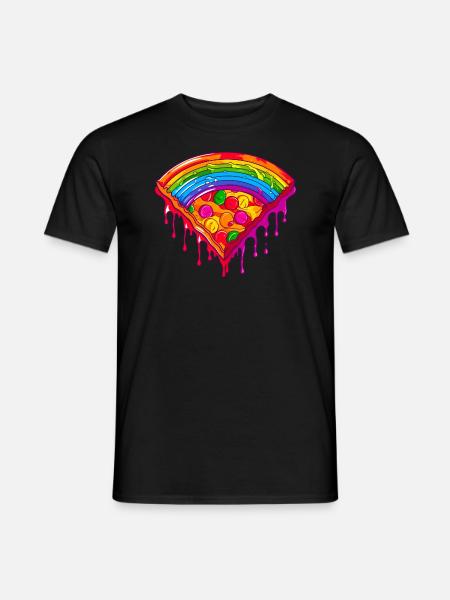 Rainbow Pizza Slice - Men's T-Shirt - black