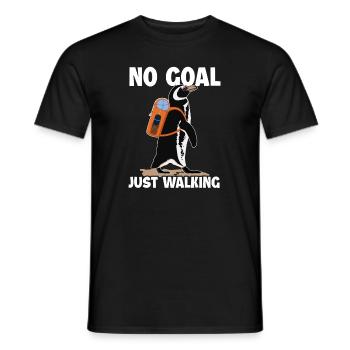 Pas de but juste marcher Trekking Randonnée en montagne Randonnée - T-shirt homme - noir - Devant - AI Model Male 178 light (178cm)