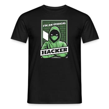 Je suis un hacker éthique Ingénierie sociale Hameçonnage - T-shirt homme - noir - Devant - AI Model Male 178 light (178cm)