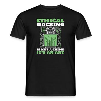 Ethical Hacking Not A Crime Sniffer Phishing - Men's T-Shirt - black - Front - AI Model Male 178 light (178cm)
