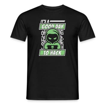 C’est une bonne journée pour pirater l’ingénierie sociale - T-shirt homme - noir - Devant - AI Model Male 178 light (178cm)