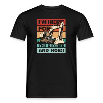 Je suis ici pour les fossés et les houes Cycle de service Grue sur chenilles - T-shirt homme - noir - Devant - AI Model Male 178 light (178cm)