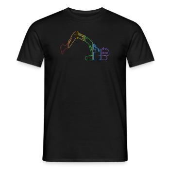Excavator LGBT Rainbow Raupenbagger Excavator - Männer T-Shirt - Schwarz - Vorne - AI Model Male 178 light (178cm)