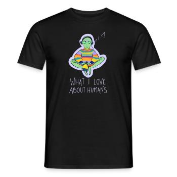 Ce que j’aime dans la conspiration des humains - T-shirt homme - noir - Devant - AI Model Male 178 light (178cm)