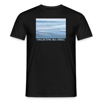Collecting Sea Shell Bivalvia Shell Seashell - Men's T-Shirt - black - Front - AI Model Male 178 light (178cm)