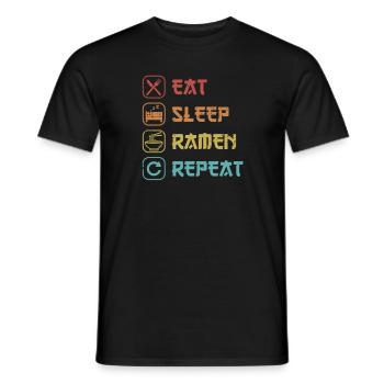 Essen Sie Schlaf Ramen Wiederholen Sie Shoyu Bowl Miso Liebhaber - Männer T-Shirt - Schwarz - Vorne - AI Model Male 178 light (178cm)