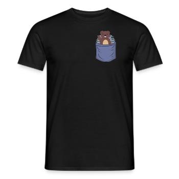 Porcupine Chest Pocket Hystricidae Spiked Animal - Men's T-Shirt - black - Front - AI Model Male 178 light (178cm)