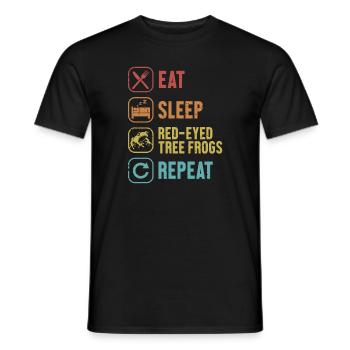 Eat Sleep Red-Eyed Tree Frogs Repeat Pet Red Eyed - Men's T-Shirt - black - Front - AI Model Male 178 light (178cm)