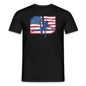Amerikanische Flagge Luftakrobat Gymnastik Aerial Yoga - Männer T-Shirt - Schwarz - Vorne - AI Model Male 178 light (178cm)