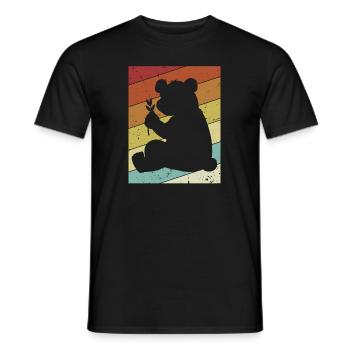 Retro Panda Bear Ailuropoda Melanoleuca Friend - Men's T-Shirt - black - Front - AI Model Male 178 light (178cm)