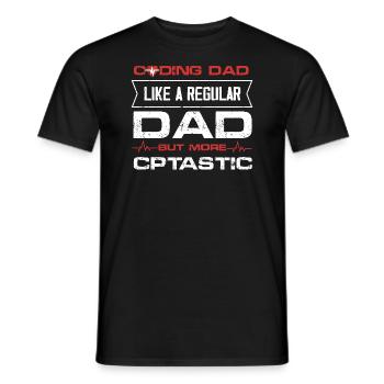Codage papa comme un papa ordinaire mais CPTastic - T-shirt homme - noir - Devant - AI Model Male 178 light (178cm)