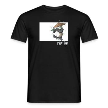 Panda Doodle Chinesischer Hanzi Pandabär Freund - Männer T-Shirt - Schwarz - Vorne - AI Model Male 178 light (178cm)