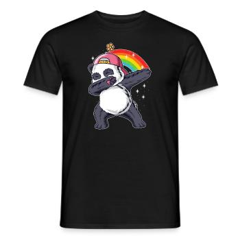 Dabbing Panda Panda Bear Friend Lover Giant Panda - Men's T-Shirt - black - Front - AI Model Male 178 light (178cm)