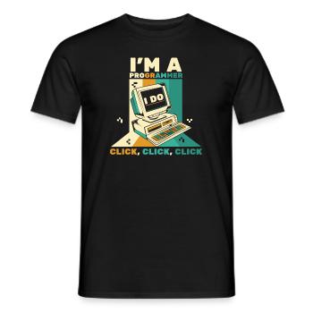 I'm A Programmer Click Software Engineer Coder - Men's T-Shirt - black - Front - AI Model Male 178 light (178cm)
