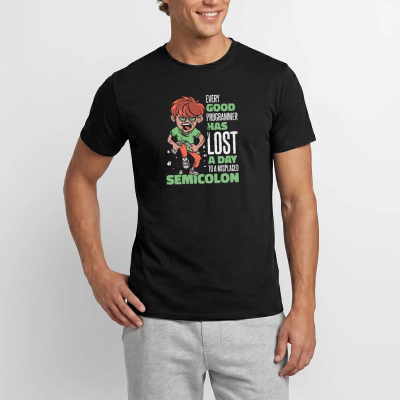 A perdu un jour à cause d’un codeur de points-virgules égaré T-shirt homme