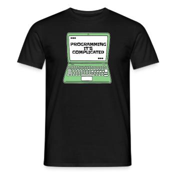 Programming It's Complicated Developer Coder - Men's T-Shirt - black - Front - AI Model Male 178 light (178cm)