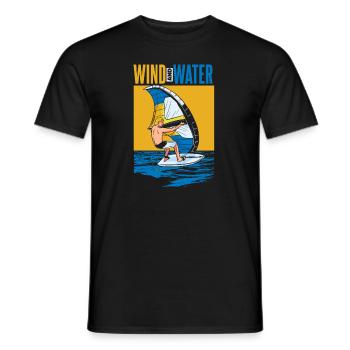 Wind And Water Surfers Surfers Water Sports - Men's T-Shirt - black - Front - AI Model Male 178 light (178cm)