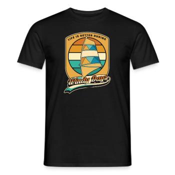 Life Is Better During Windy Days Water Sports - Men's T-Shirt - black - Front - AI Model Male 178 light (178cm)