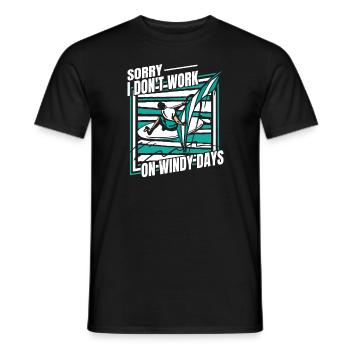I Don't Work On Windy Days Water Sports Surfer - Men's T-Shirt - black - Front - AI Model Male 178 light (178cm)