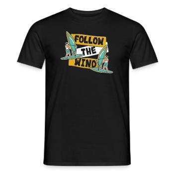 Follow The Wind Water Sports Surfers Surfers - Men's T-Shirt - black - Front - AI Model Male 178 light (178cm)