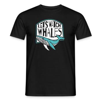 Let's Watch Whales Blue Beluga Cetacea Whale - Men's T-Shirt - black - Front - AI Model Male 178 light (178cm)