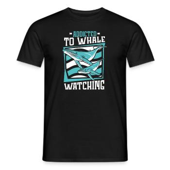 Addicted To Whale Watching Cetacea Cachalot Whale - Men's T-Shirt - black - Front - AI Model Male 178 light (178cm)