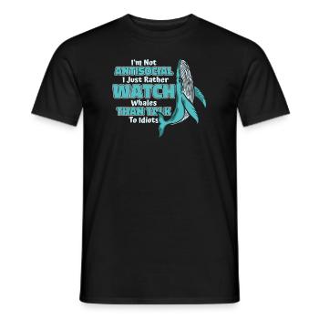 Plutôt regarder les baleines que parler à des idiots baleines - T-shirt homme - noir - Devant - AI Model Male 178 light (178cm)