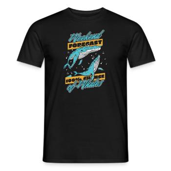 100% Chance Of Whales Blue Beluga Cetacea Whale - Men's T-Shirt - black - Front - AI Model Male 178 light (178cm)