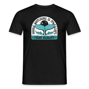 Is My Escape From Reality Blue Beluga Cetacea - Men's T-Shirt - black - Front - AI Model Male 178 light (178cm)