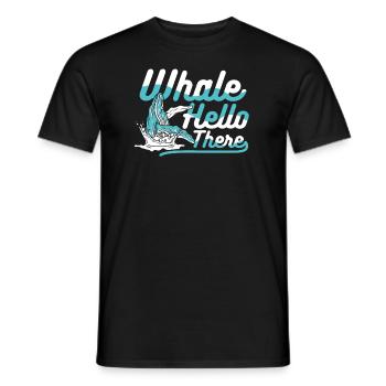 Whale Hello There Blue Beluga Cachalot Whale - Men's T-Shirt - black - Front - AI Model Male 178 light (178cm)