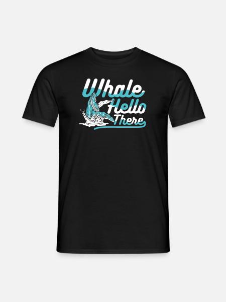 Wal Hallo, Blauer Beluga, Pottwal - Männer T-Shirt - Schwarz