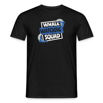 Whale Watching Squad Blue Beluga Cetacea Whale - Men's T-Shirt - black - Front - AI Model Male 178 light (178cm)