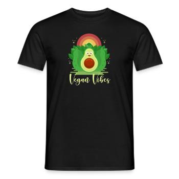 Vegan Vibes Vegan Vegans Plant-Based Vegetarian - Men's T-Shirt - black - Front - AI Model Male 178 light (178cm)