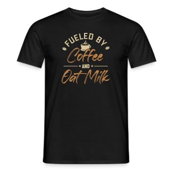 Fueled by Coffee and Oat Milk Vegan Vegans - Men's T-Shirt - black - Front - AI Model Male 178 light (178cm)