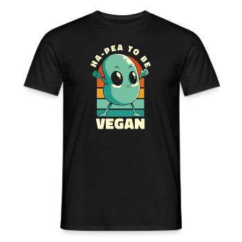 Ha-Pea sera végétalien végétalien végétalien - T-shirt homme - noir - Devant - AI Model Male 178 light (178cm)