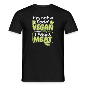 I'm Not A Social Vegan Vegan Vegans Plant-Based - Men's T-Shirt - black - Front - AI Model Male 178 light (178cm)