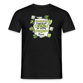 Rien n’a aussi bon goût qu’être végétalien se sent végétalien - T-shirt homme - noir - Devant - AI Model Male 178 light (178cm)