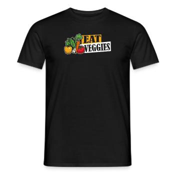 Manger des légumes végétaliens végétaliens végétaliens végétariens - T-shirt homme - noir - Devant - AI Model Male 178 light (178cm)