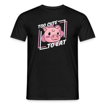 Too Cute To Eat Vegans Plant-Based Vegan Veganism - Men's T-Shirt - black - Front - AI Model Male 178 light (178cm)