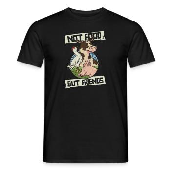 Nicht Essen, sondern Freunde Veganer Veganer Pflanzlich - Männer T-Shirt - Schwarz - Vorne - AI Model Male 178 light (178cm)
