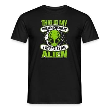 C’est mon costume humain Je suis vraiment un ovni extraterrestre - T-shirt homme - noir - Devant - AI Model Male 178 light (178cm)