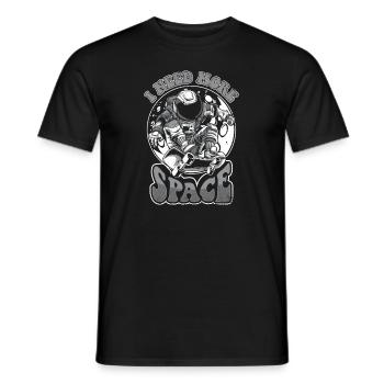I Need More Space Cosmonaut Spaceship Taikonaut - Men's T-Shirt - black - Front - AI Model Male 178 light (178cm)