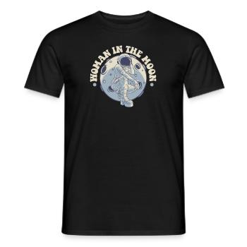 Femme dans la Lune Cosmonaute Vaisseau spatial Taikonaut - T-shirt homme - noir - Devant - AI Model Male 178 light (178cm)