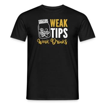Conseils faibles Boissons faibles Barman Barman - T-shirt homme - noir - Devant - AI Model Male 178 light (178cm)