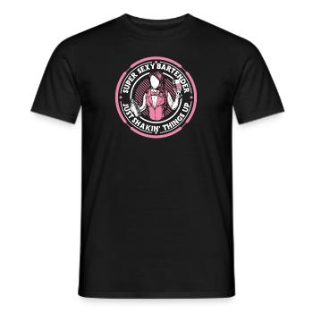 Super Sexy Bartender Shaking Things Up Bartender - Men's T-Shirt - black - Front - AI Model Male 178 light (178cm)
