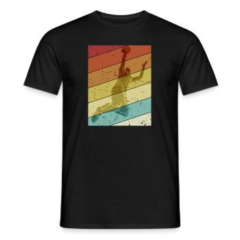 Retro Basketballkorb Basketballspieler Basketball - Männer T-Shirt - Schwarz - Vorne - AI Model Male 178 light (178cm)
