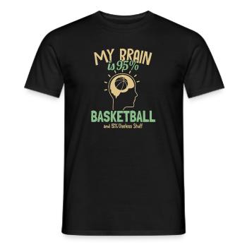 My Brain is 95% Basketball Basketballkorb - Männer T-Shirt - Schwarz - Vorne - AI Model Male 178 light (178cm)