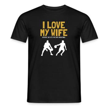 I love my Wife Basketball Basketballspieler - Männer T-Shirt - Schwarz - Vorne - AI Model Male 178 light (178cm)