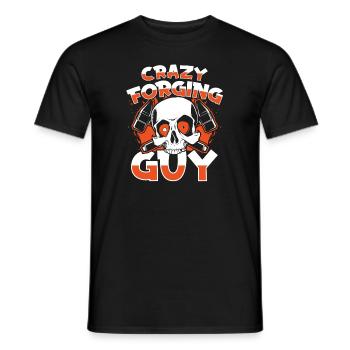 Crazy Forging Guy Kunstschmied Blacksmith Forging - Men's T-Shirt - black - Front - AI Model Male 178 light (178cm)