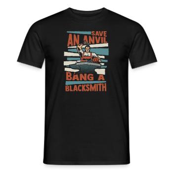 Save An Anvil Bang A Blacksmith Forging - Men's T-Shirt - black - Front - AI Model Male 178 light (178cm)